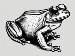 drawing of pygmy frog  minimal rough sketch scribbles,doodles,black and white