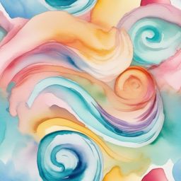 Watercolor swirls and dreamy pastels top view, product photoshoot realistic background, hyper detail, high resolution