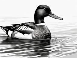 drawing of a northern shoveler duck  minimal rough sketch scribbles,doodles,black and white