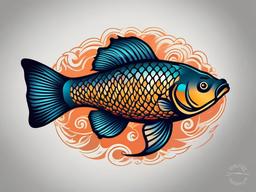 Small Coy Fish Tattoo-Delightful and small tattoo featuring a coy fish, symbolizing perseverance and strength.  simple color vector tattoo