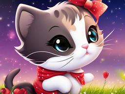 cute kitty cartoon wallpaper  ,desktop background wallpaper