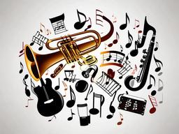 Music Notes clipart - music notes surrounded by instruments  