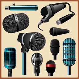 Microphone clipart - Microphone for recording audio and voice,  color clipart, vector art