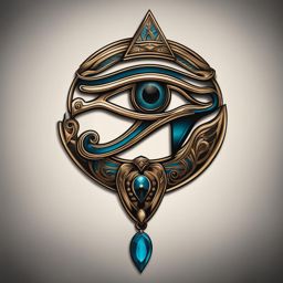 eye of horus tattoo minimalist color design 