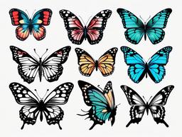 easy butterfly tattoo designs  simple color tattoo, minimal, white background