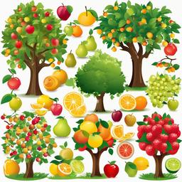 Fruit clipart - fruit trees in an orchard  