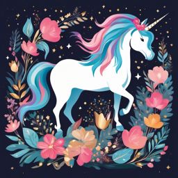 Magical Unicorn Clipart - Immerse yourself in the enchantment of magical unicorn illustrations that captivate the imagination.  vector art, clipart, minimal