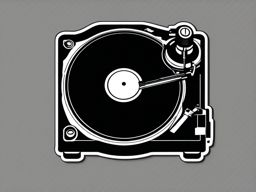 Vinyl record DJ sticker- Mixing and scratching, , sticker vector art, minimalist design