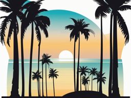 Palm Tree Clipart,Illustrating a tropical vacation brochure  simple, 2d flat