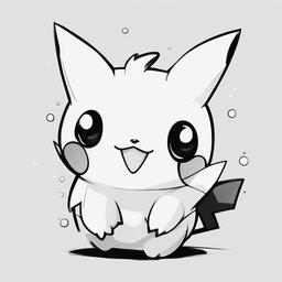 drawing of a cute Pokémon  minimal rough sketch scribbles,doodles,black and white