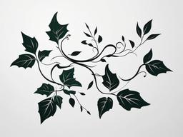 Ivy Tattoo - Symbol of eternity, growth, and loyalty  minimal tattoo design,white background