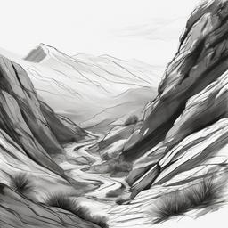 drawing of a viper in a rocky landscape  minimal rough sketch scribbles,doodles,black and white