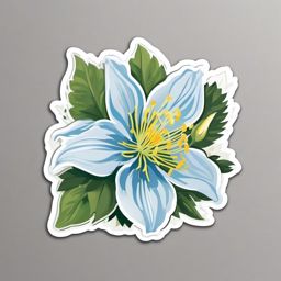 Columbine Sticker - Celebrate the unique and spurred blooms of columbines with this whimsical sticker, , sticker vector art, minimalist design