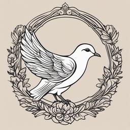 Little Dove Tattoo-Delightful and small tattoo featuring a cute little dove, perfect for those who appreciate small and elegant designs.  simple color vector tattoo