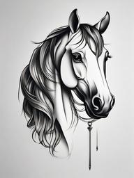 traditional horse tattoo  simple tattoo,minimalist,white background