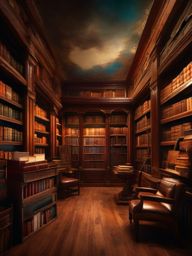 Antique bookstore, its shelves lined with weathered leather-bound tomes, holds the wisdom of generations, a sanctuary for book lovers seeking literary treasures. hyperrealistic, intricately detailed, color depth,splash art, concept art, mid shot, sharp focus, dramatic, 2/3 face angle, side light, colorful background
