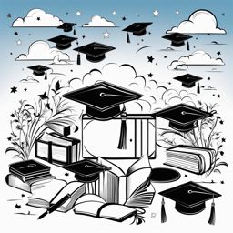 graduation clipart black and white 