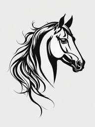 horse tattoo stencil  simple tattoo,minimalist,white background