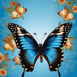 Butterfly Background Wallpaper - butterfly with blue background  