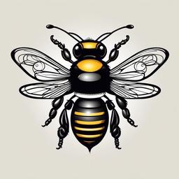 cute bee tattoo  vector tattoo design