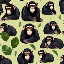 Chimpanzee clipart - Close relative of humans in the wild, ,color clipart vector style