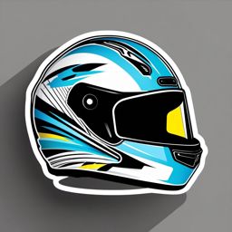 Cycling Race Helmet Sticker - Racing safety, ,vector color sticker art,minimal
