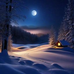 Winter background wallpaper - night snow wallpaper  