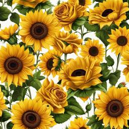 Sunflower Background Wallpaper - roses and sunflower wallpaper  