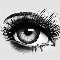 drawing of eyes with eyelashes  minimal rough sketch scribbles,doodles,black and white