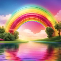 rainbow clipart transparent background in a colorful sky - featuring its vibrant arch. 