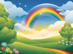 rainbow clipart - arched across the sky after rain. 