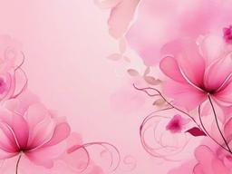 Aesthetic Pink Wall Paper-Soft pink with abstract watercolor swirls and floral accents  background wallpaper