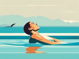 Swimmer in Backstroke Clipart - A swimmer in the backstroke stroke.  color vector clipart, minimal style