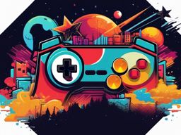 Nostalgic Gaming Themes - Incorporate retro video game elements into your design. , vector art, splash art, retro t shirt design