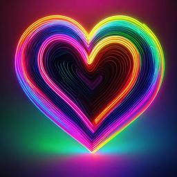 Neon Background Wallpaper - neon rainbow heart wallpaper  