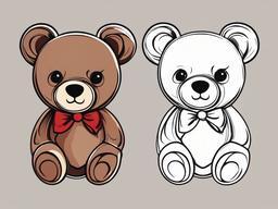 simple teddy bear tattoo  simple vector color tattoo