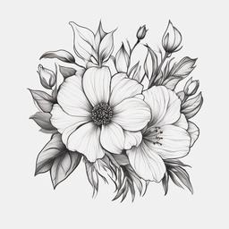 December Birth Month Flower Tattoo - Tattoo representing the birth flower for the month of December.  simple color tattoo,minimalist,white background