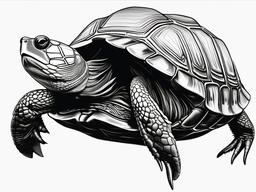 drawing of a yellow-bellied slider  minimal rough sketch scribbles,doodles,black and white