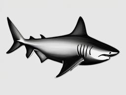 drawing of Bull shark  minimal rough sketch scribbles,doodles,black and white