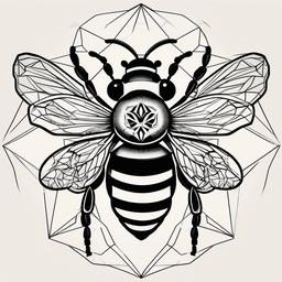 geometric bee tattoo  vector tattoo design