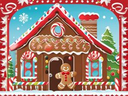 Gingerbread Man Clip Art,Decorating a gingerbread house contest poster  simple, 2d flat