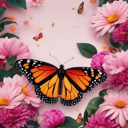 Butterfly Background Wallpaper - aesthetic flower and butterfly wallpaper  