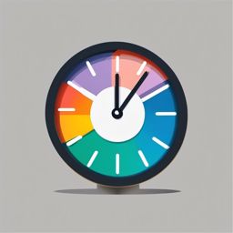 Clipart of a Clock - Clock icon indicating time and schedules,  color vector clipart, minimal style