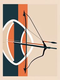 Archery Bow and Arrow Clipart - An archery bow aimed at the target.  color vector clipart, minimal style