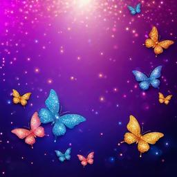 Glitter background - glitter butterflies background  