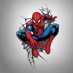spiderman tattoo minimalist color design 