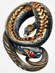 Snake on back tattoo, Elegant and striking snake tattoos designed for the back. colors, tattoo patterns, clean white background