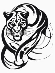Panther ready to pounce tattoo. Coiled power in ink.  minimalist black white tattoo style