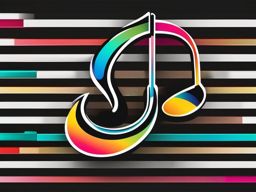 Clipart of a Music Note - Eighth note symbol for music and sound,  color vector clipart, minimal style