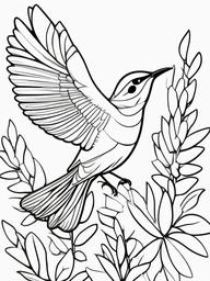 Martlet Coloring Pages - Small Swift Flying Bird  minimal black outline printable sheet, coloring page